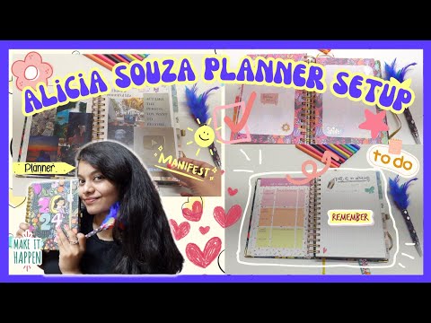 Alicia Souza Planner Setup JANUARY 2024 ✨🦋📝 | Goals, vision board, book tracker + more 💕