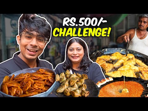 INDIAN Street Food Rs.500/- CHALLENGE in Kolkata!🤔 Best Street Food in Kolkata!😵