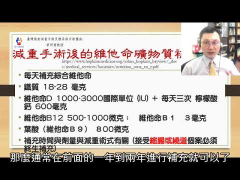 20180918 減重手術後的維他命補充 蔡明憲教授解說版