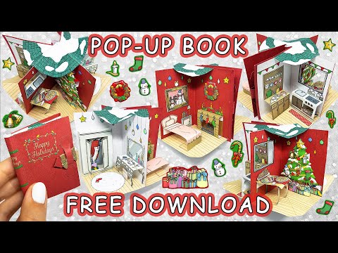 Miniature pop up book Christmas house Happy Holidays DIY tutorial Canon Creative park