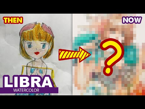 Then and Now l How to draw Libra - 12 signs of the zodiac | Female Version | Huta chan