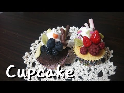 スイーツデコ*カップケーキ 作ってみた/DecoSweets*Cupcake  in clay Tutorial