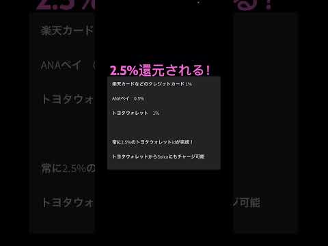 2.5%還元されるidの完成！！　クレジットカード→ANAペイ→トヨタウォレット