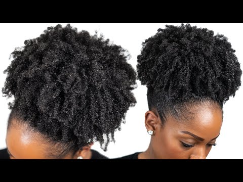 HIGH PUFF TUTORIAL On Medium Length Natural Hair (4B/4C Natural Hair)