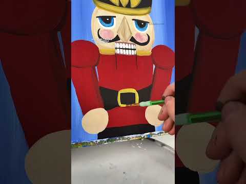 [clip] Adding gold designs to the nutcracker #nutcraker #beginner #christmaspaintingtutorial