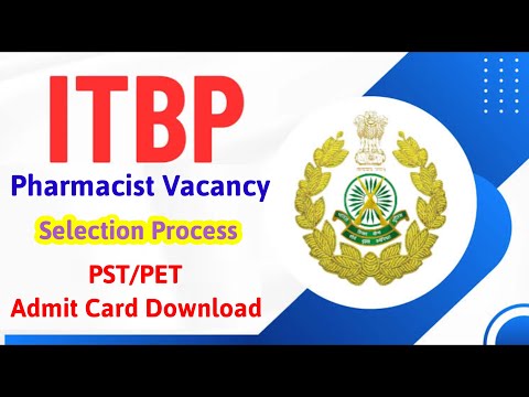 ITBP Pharmacist Vacancy ll ITBP Pharmacist PET PST Selection Process ll #itbppharmacist