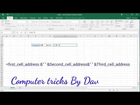 MERGING DATA IN EXCEL FROM DIFFRENT CELLS INTO ONE CELL।Excel tips #computer #computertricks #excel