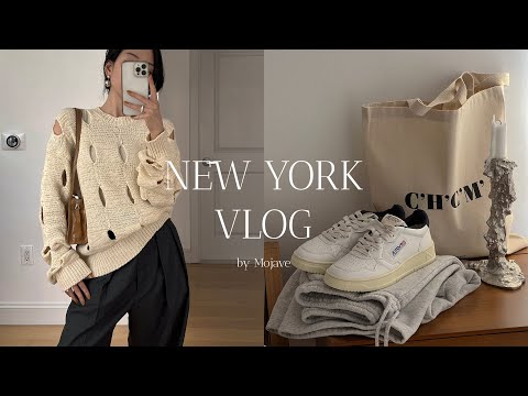 New York vlog🗽 Latte Art Attempt | Greenmarket | Unboxing Sneakers | Basque Cheesecake [Eng sub]