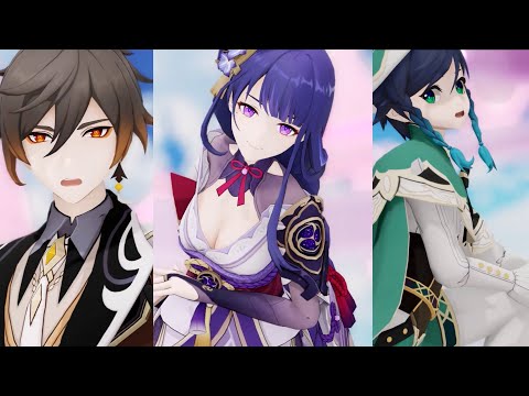 [MMD/Genshin Impact] Three Gods(Venti & Zhongli & Raiden) - Jewel