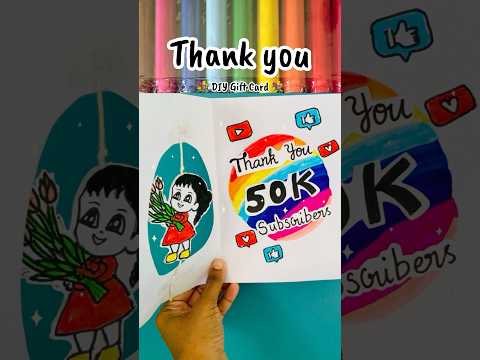 50K Subscribers! Easy Kids Craft Channel! Easy Kids Craft ! DIY Thank you Gift Card 💝! Paper Craft!