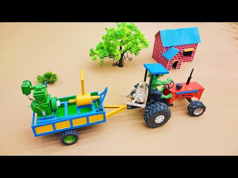 diy how to make water pump using mini diesel engine | diy tractor making plough machine