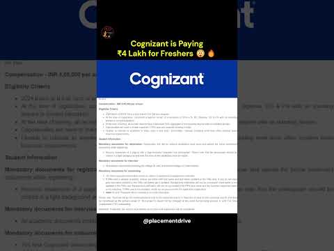 👀💥Cognizant is paying 4 Lakh 🤑 for Freshers 👨‍🎓👩‍🎓 #cognizant  #freshersjobs #offcampushiring