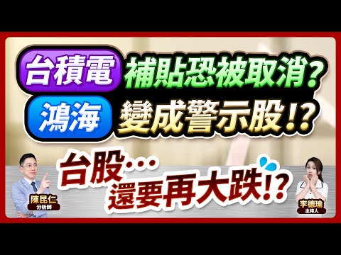 (CC字幕)【台積電 補貼恐被取消？鴻海 變成警示股!?台股…還要再大跌!?】2024.11.28 台股盤後