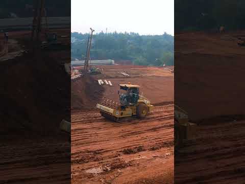 Liugong Sheep Foot Roller Working on Road Construction