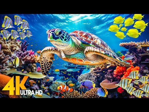 Ocean 4K - Sea Animals for Relaxation, Beautiful Coral Reef Fish in Aquarium (4K Video Ultra HD) #71