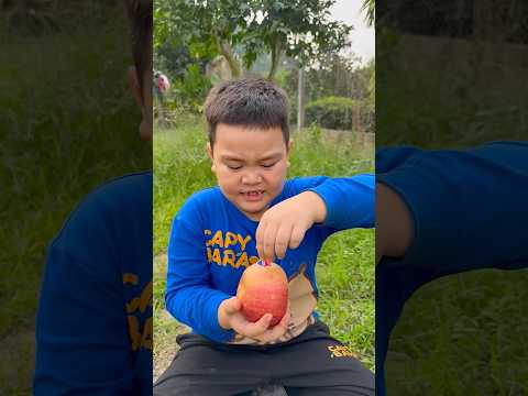 Cậu bé tốt bụng Gỡ bỏ nhãn dán Apple 🍎#camping #apple #lifehacks #outdoors