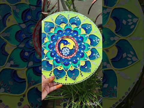 Peacock Lippan art #diy#lippanart #tutorial #handmade #wallhanging #shorts#mirrorwork