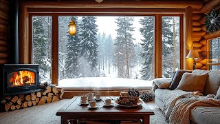 Peaceful Winter Atmosphere at Cozy Living Room Ambience ❄️ Soothing Piano Music & Gentle Fireplace