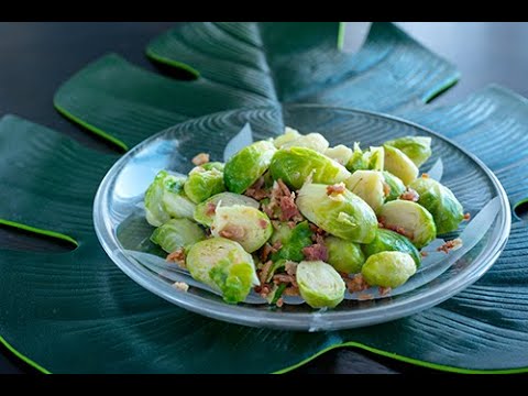 Stir-fried Brussel Sprouts with Bacon/培根甘蓝