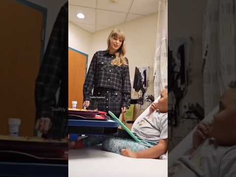 Taylor admitting she likes Travis Kelce at Children's Mercy hospital in KC...