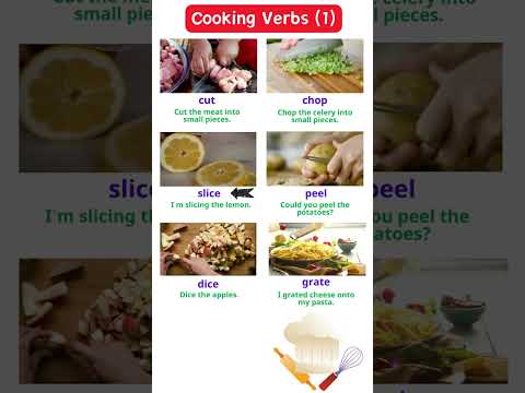 Cooking Verbs (1): cut, chop, slice, peel, dice, grate #speakingenglish #english #learnenglish