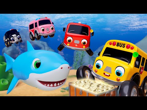 Rescue Sharks and Treasures At the Bottom of the Ocean | Nursery Rhymes & Kids Songs - Baby Car Song