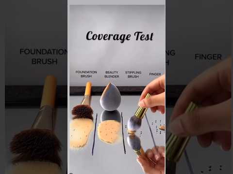 Foundation Coverage Test using different tools for blending #makeuptips #tutorial #youtubeshorts