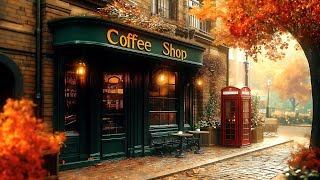 Jazzy Autumn Rain 🍂 Coffee Shop Vibes with Smooth Jazz Music for Study, Relax, Work