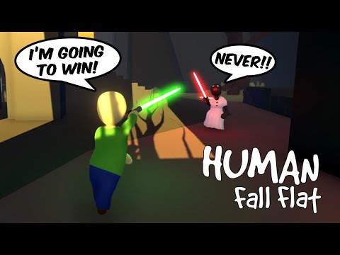 GRANNY VS BALDI INSIDE LIGHT SABER ARENA in HUMAN FALL FLAT