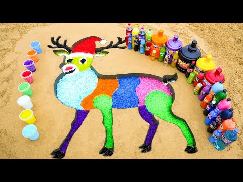 How to make Rainbow Reindeer with Orbeez, Fanta, Sprite, Big Coca Cola, Mentos and Popular Sodas