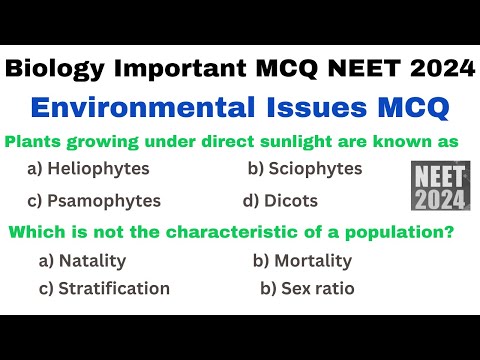 Environmental Issues MCQ | Class 12 Biology MCQ | Biology MCQ 2024 | NEET 2024