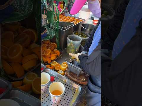 Popular freshly squeezed juices at Dadaocheng Old Street in Taipei