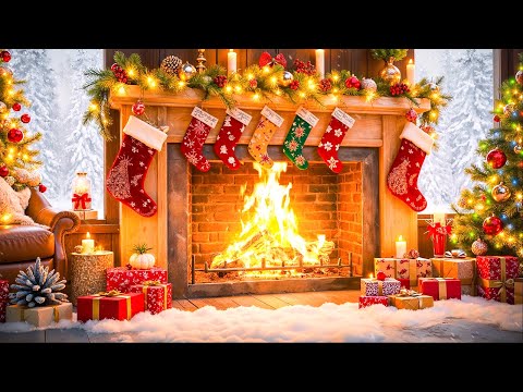 Cozy Fireplace Christmas Music Instrumental ❄️ Winter Ambience Christmas Music🎅 Christmas Background