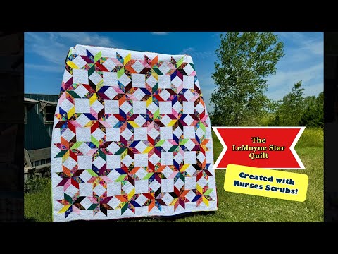 How to Make a LeMoyne Star Quilt, FREE Step by Step Instruction, Lemon Star Quilt from Nurses Scrubs