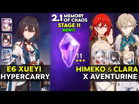 E6 Xueyi & E0 Himeko w/ Clara x E0S1 Aventurine | MOC 11 v2.1 | Honkai Star Rail.