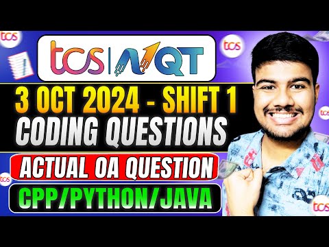 🔥TCS NQT 2025- 3rd October Shift 1- Coding Questions & Solutions  | #python #cpp #java