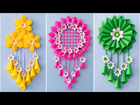 3 Easy and Quick Paper Wall Hanging Ideas / A4 sheet Wall decor / Cardboard  Reuse /Room Decor DIY