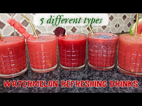 5 రకాల పుచ్చకాయ డ్రింక్స్ ⛱️Summer special refreshing drinks👌Watermelon juice in telugu #summerdrink