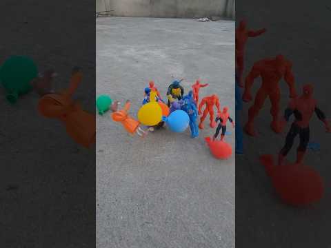 Multicolor balloons fights avengers superhero villians thanos spidey