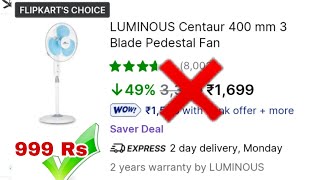 LUMINOUS Centaur 400 3 Blade Pedestal Fan (Blue Pack of 1)