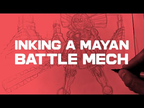 🔴 LIVE - Inking a Mayan Battle Mech