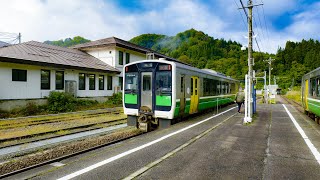 Scenery from the train window of the Tadami Line｜From Aizuwakamatsu Station to Kawaguchi Station