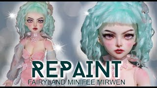 REPAINT ! Fairyland Minifee Mirwen BJD Faceup OOAK Custom Doll Tutorial •JackyOhhh