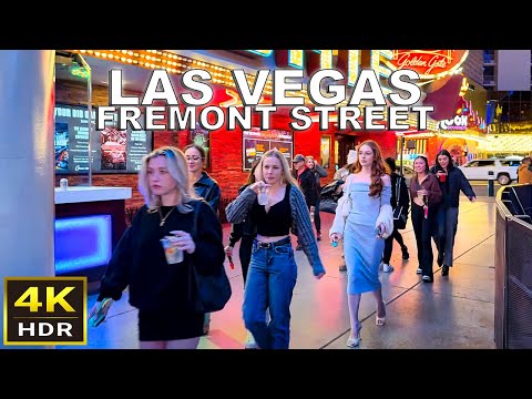 [4K HDR] Fremont Street Las Vegas Walking Tour | Downtown Las Vegas | 2024