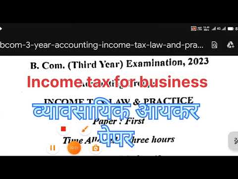 Income tax for business imp questions 2024 (व्यावसायिक आयकर) Vikram University paper