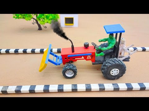 diy mini tractor dangerous stuck in mud with plough machine | Creative Science Project@Acrofter1