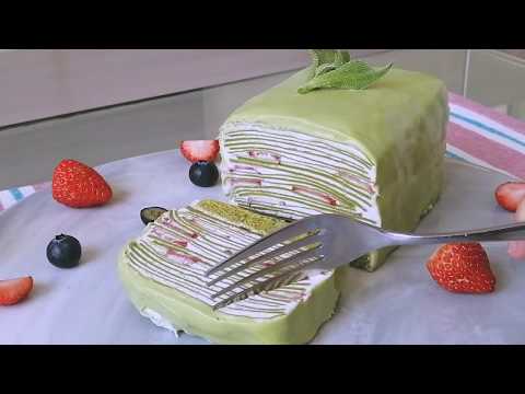 【抹茶抹茶】奶油千层蛋糕  |   Matcha Mille Crepe Cake