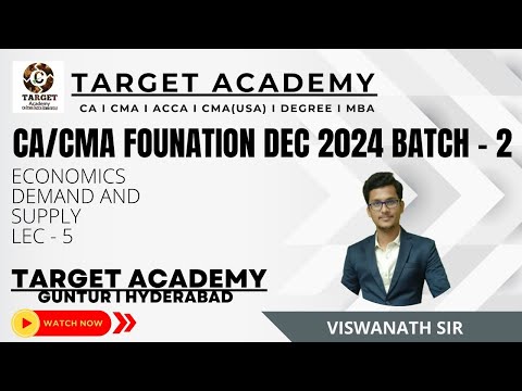 5.CA_CMA_FOUNDATION_ECONOMICS_DEMAND_AND_SUPPLY_LEC-5_BY_VISWANATH_SIR #ca  #cma #acca #cmausa