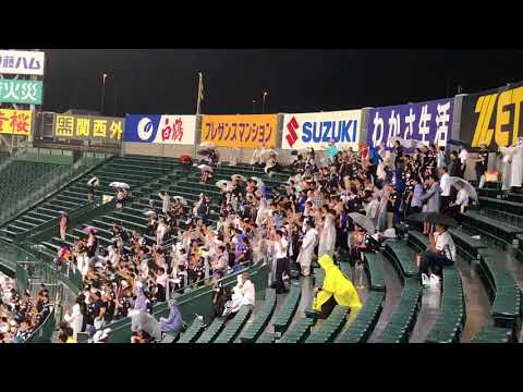 少数精鋭!雨の甲子園で盛り上がるロッテの応援団!チャンス4 鈴木大地応援歌WANIMA