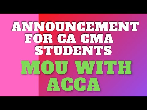 Announcement for CA CMA students | mou with ACCA | free session for inter  students | CA foundation